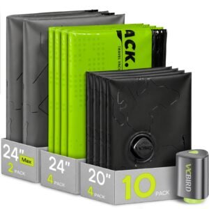 Vacbird Color-Coded – 10 Travel Vacuum Bags with Rechargeable Pump
