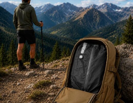 Vacuum bag in a backpack for travel
